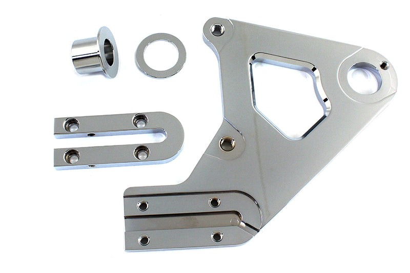 Chrome Left Side Rear Brake Caliper Bracket