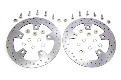Duro 11.8 inch Drilled Front Brake Disc Set Stainless Steel