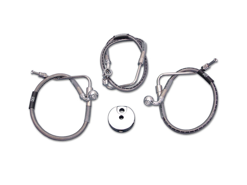 Stainless Steel Front Brake Hoses 25-1/4 inch and 16-1/8 inc
