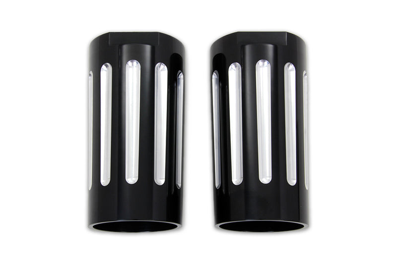 Black Fork Slider Cover Set with Chrome Strip