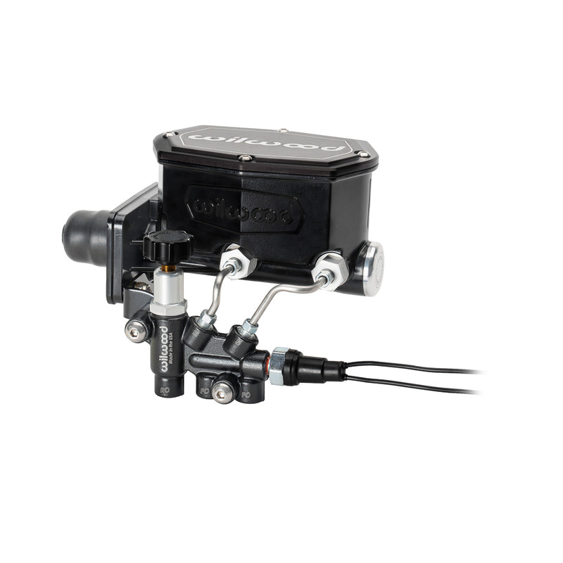 Tandem Compact M/C Kit w R/H Bracket & Prop Valve - 1 1/8" Bore,Black- Mopar 4-Bolt - 26117799BK