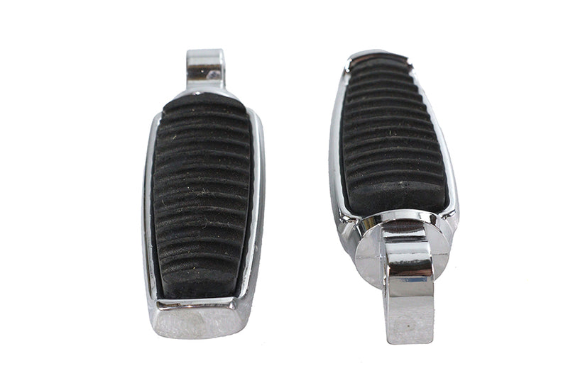 Chrome Footpeg Set with Rubber Inlay