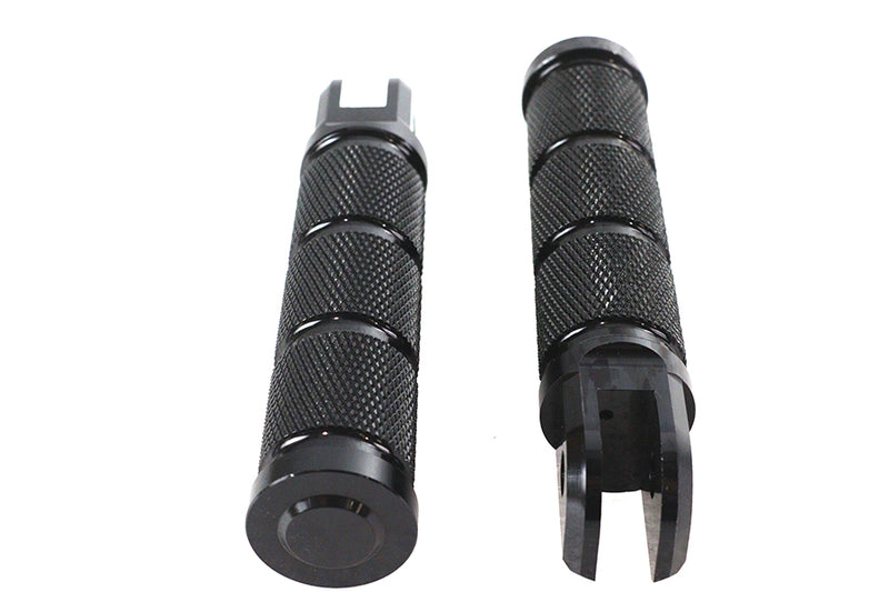 Black Retro Driver Footpeg Set