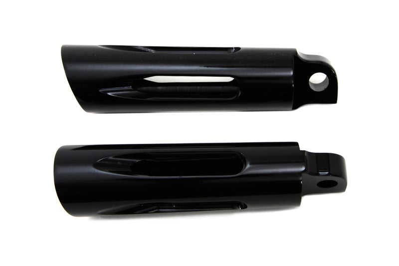 Black Milled Style Slasher Footpeg Set