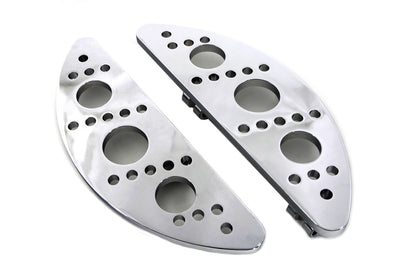 Driver Chrome Drilled Half Moon Footboard Set