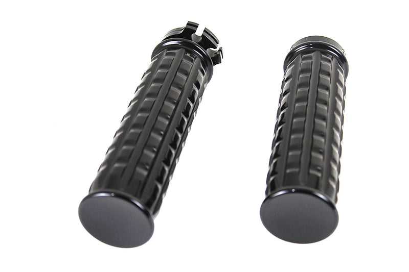 Black Grained Style Handlebar Grip Set