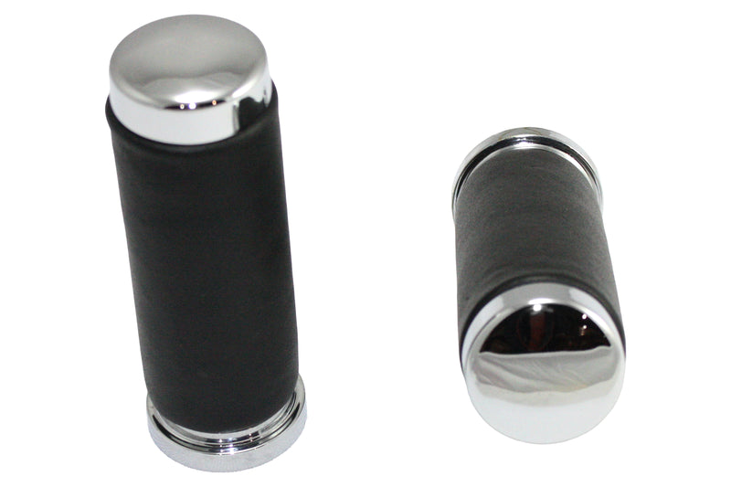 Black Leather Grip Set with Smooth End Caps