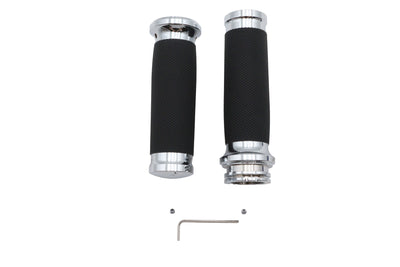 Ultima Black Grip Set with Chrome End Caps