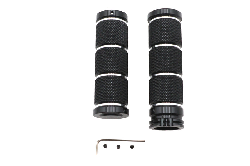 Billet Black Knurled Grip Set - 35113