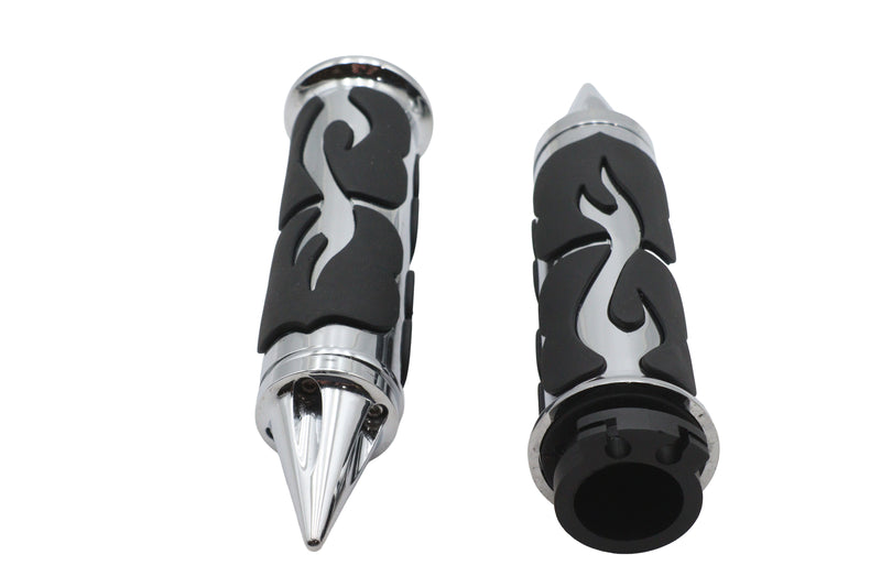 Ultima Spiked Flame Grip Set Chrome - 35204