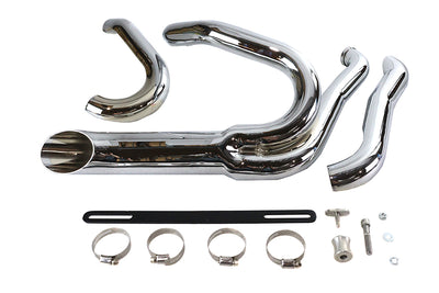Chrome Wyatt Gatling 2 into 1 Exhaust Pipe Header Kit