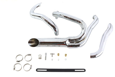 Chrome Wyatt Gatling 2 into 1 Exhaust Pipe Header Kit
