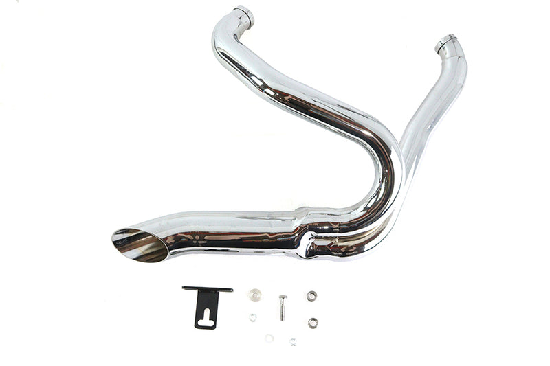Chrome Wyatt Gatling 2 into 1 Exhaust Pipe Header Kit