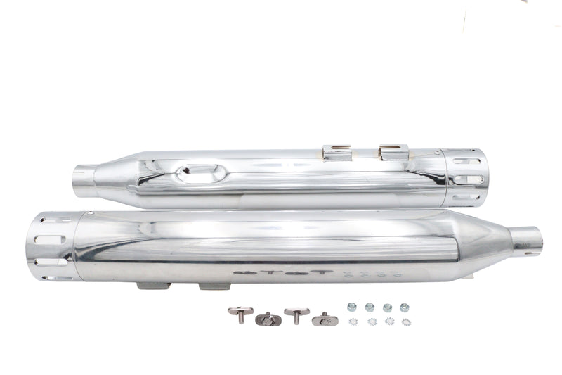 Wyatt Gatling Muffler Set Chrome with Chrome Slot Tips