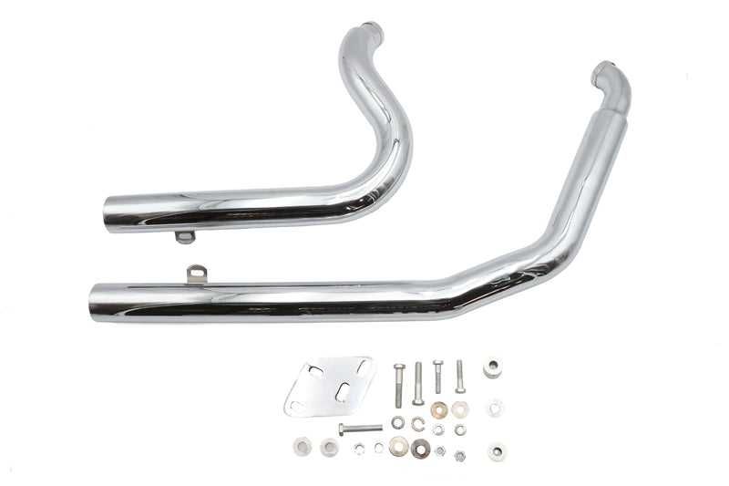 Big Growl Exhaust Long Rifle Drag Pipe Set Chrome