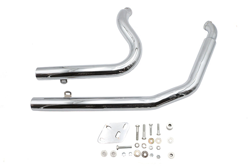 Big Growl Exhaust Long Gun Drag Pipe Set Chrome