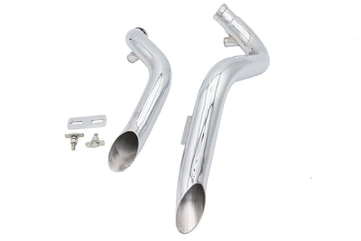 Big Growl Exhaust Drag Pipe Short Shots Chrome