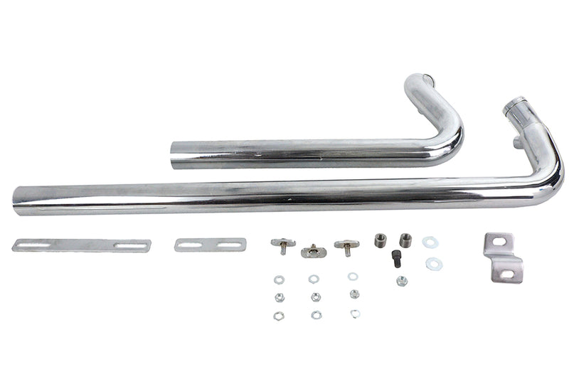 Exhaust Drag Pipe Set Chrome Shotgun Style