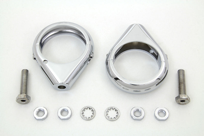 Chrome Turn Signal Clamp Kit 49mm Forks