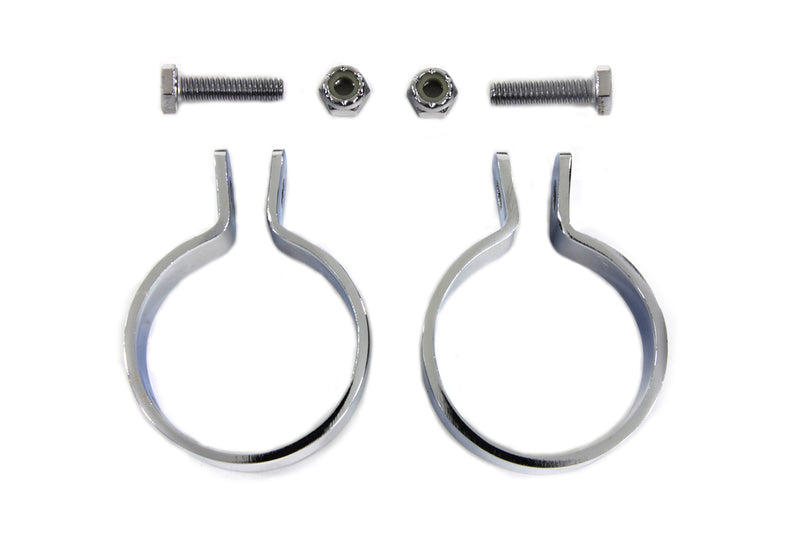 Chrome 1-7/8 inch Muffler End Clamp Set