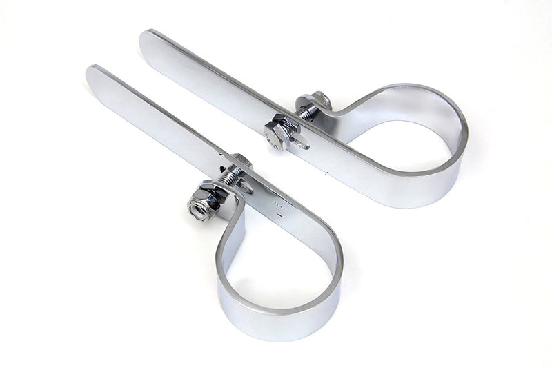 Chrome 2-1/2 inch Muffler inchP inch Clamp Set