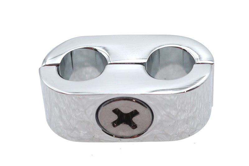 Chrome Dual Throttle Cable Separator Clamp