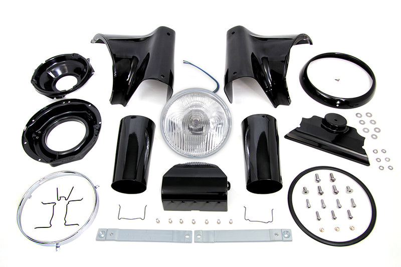 Black 7 inch Headlamp Cowl Kit