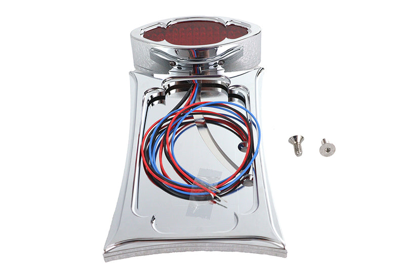 Chrome Billet LED Tail Lamp and License Plate Vertical Side