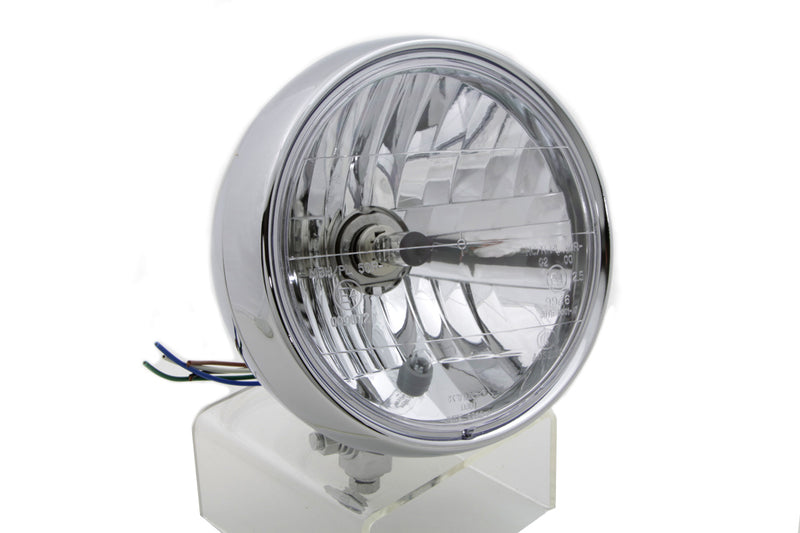 6 inch Round Headlamp Steel Chrome