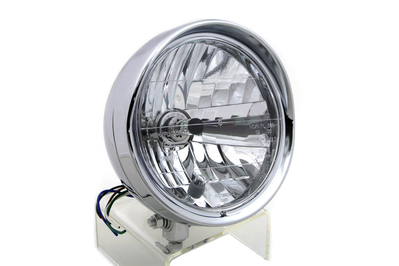 6-1/2 inch Round Headlamp Steel Chrome