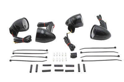 Black Revox Bullet LED Turn Signal Lamp Kit