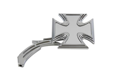 Chrome Maltese Mirror with Billet Skull Stem