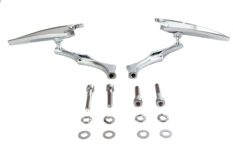 Crescent Mirror Set with Billet Twisted Stems