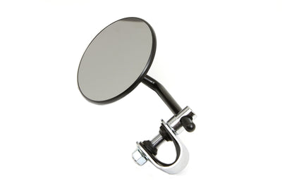 4 inch Round Mirror with Clamp Black Steel