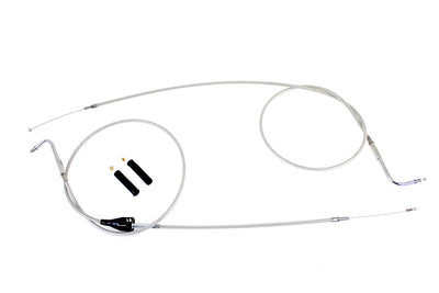 Stainless Steel Throttle and Idle Cable Set Clear Coat +8 in