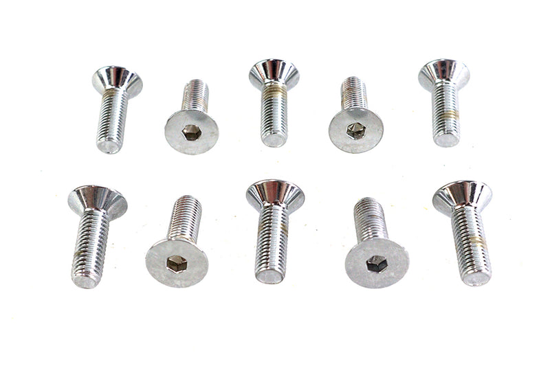 Allen Flat Head Screws Chrome 5/16 inch x 1 inch