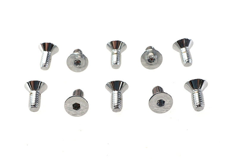 Allen Flat Head Screws Chrome 5/16 inch x 3/4 inch