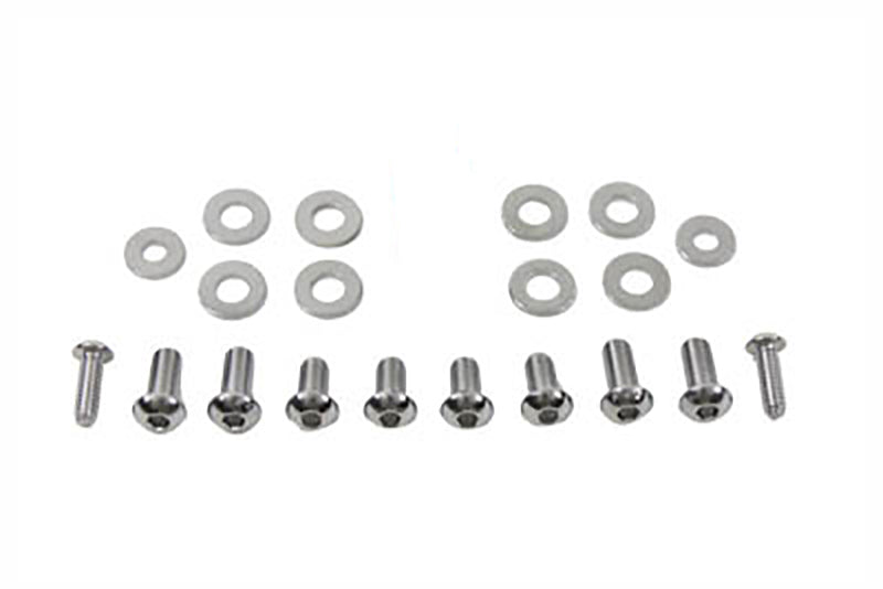 Headlamp Cowl Screw Kit Brushed Chrome
