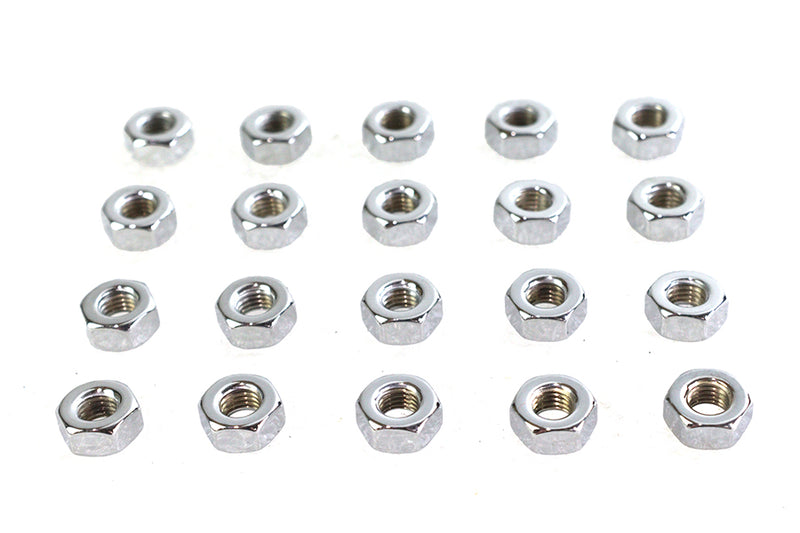 Chrome Hex Nuts 1/4 inch-28