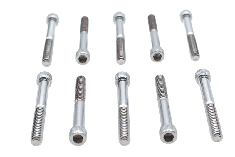 Allen Socket Cap Bolt Knurled Chrome 1/4 inch X 2 inch