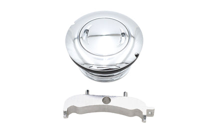 Chrome Low Profile Locking Gas Cap Non-Vented