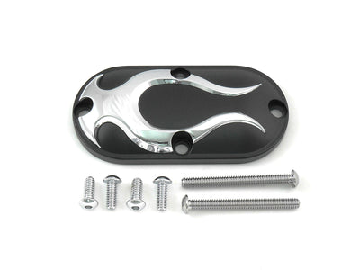 Black Inspection Cover with Chrome Flame