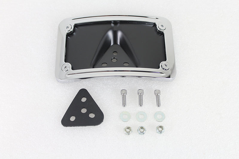 License Plate Bracket Curved Laydown Style Chrome Billet