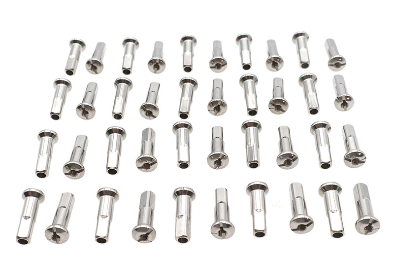 Spoke 40 Piece Chrome Nipple Set