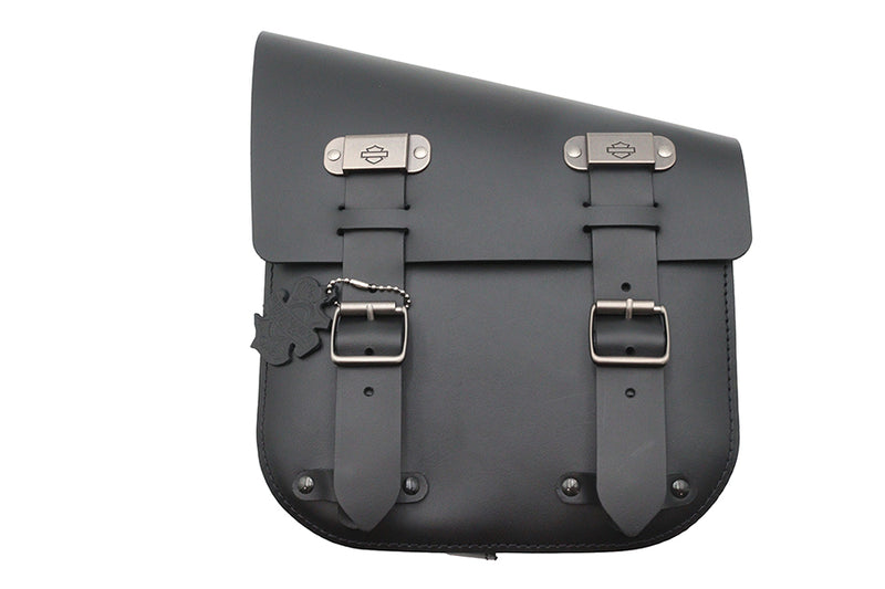 Black Leather Two Buckle Saddlebag
