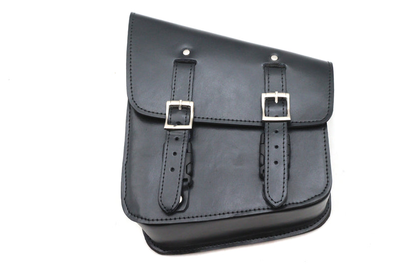Brown Leather Two Buckle Saddlebag Left Side - 7455