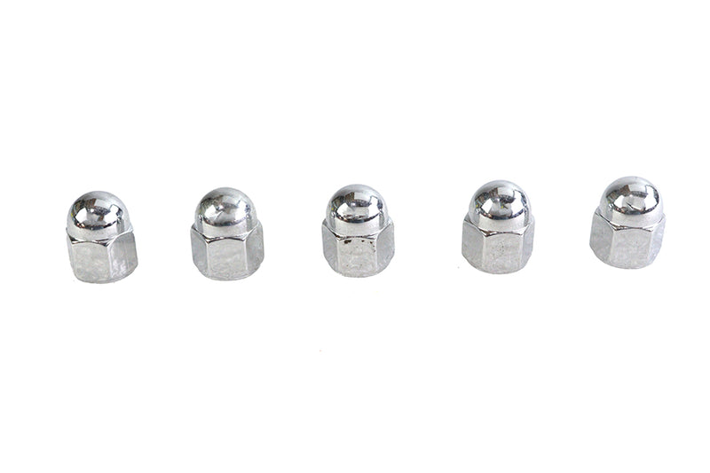 Chrome Acorn Nut Fine 1/4 inch-28 Thread - 415