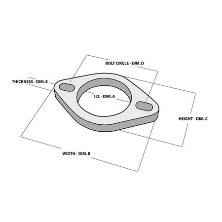 2-Bolt Stainless Steel Flange, 2.00" I.D. - Single Flange, Retail Packed - VIB1470S