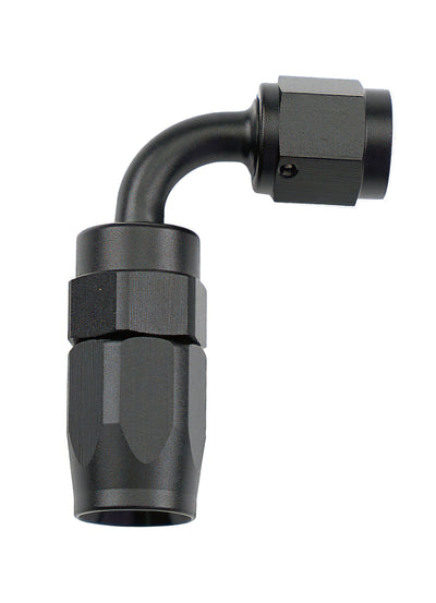Reusable Hose End Black 90 Deg Elbow -4