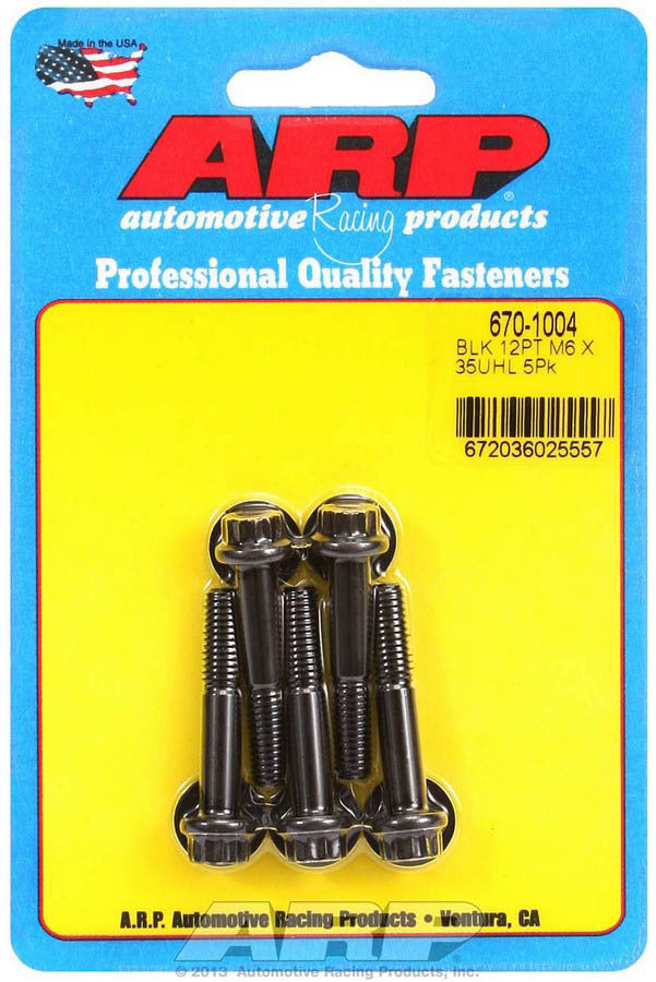 6mm x 1.00 x 35mm 12pt Bolt Kit 5pk - 6701004